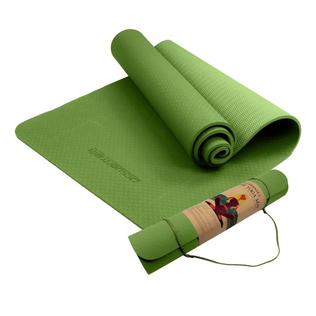 Powertrain Eco-friendly Non Slip 6mm Yoga Mat - Olive