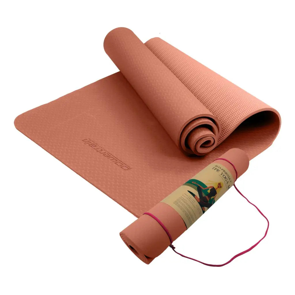 Powertrain Eco-friendly Non Slip 6mm Yoga Mat - Peach