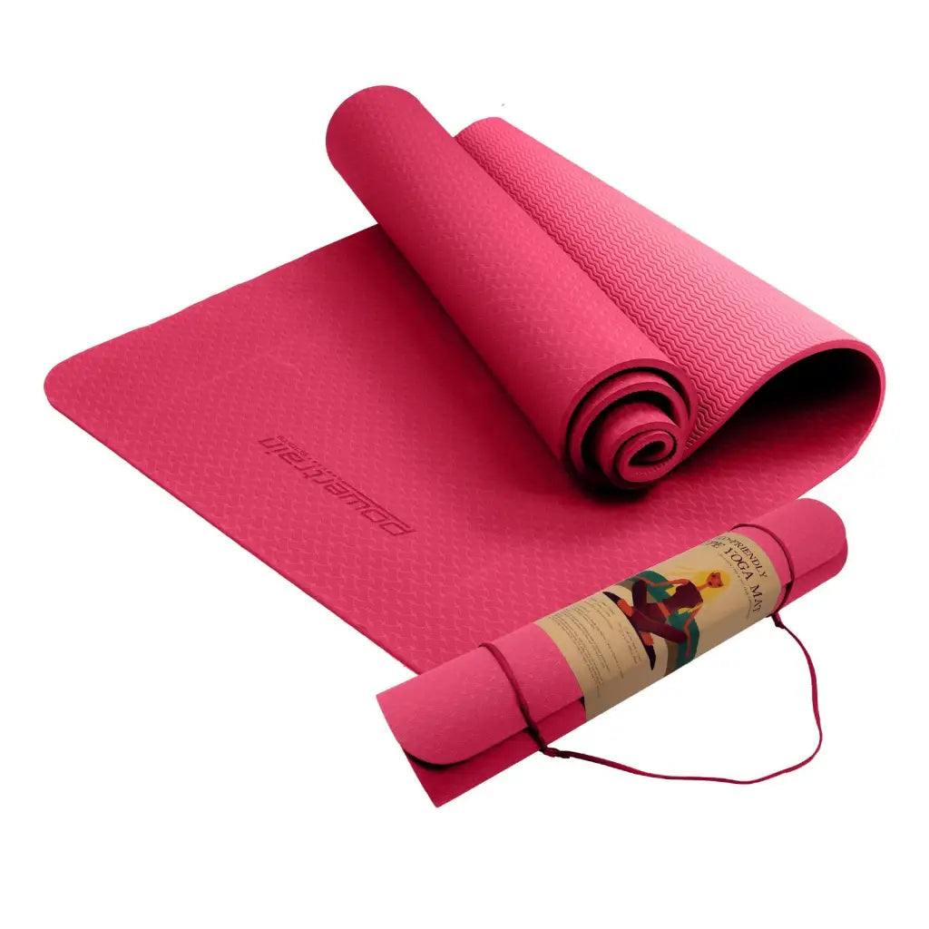 Powertrain Eco-friendly Non Slip 6mm Yoga Mat - Pink