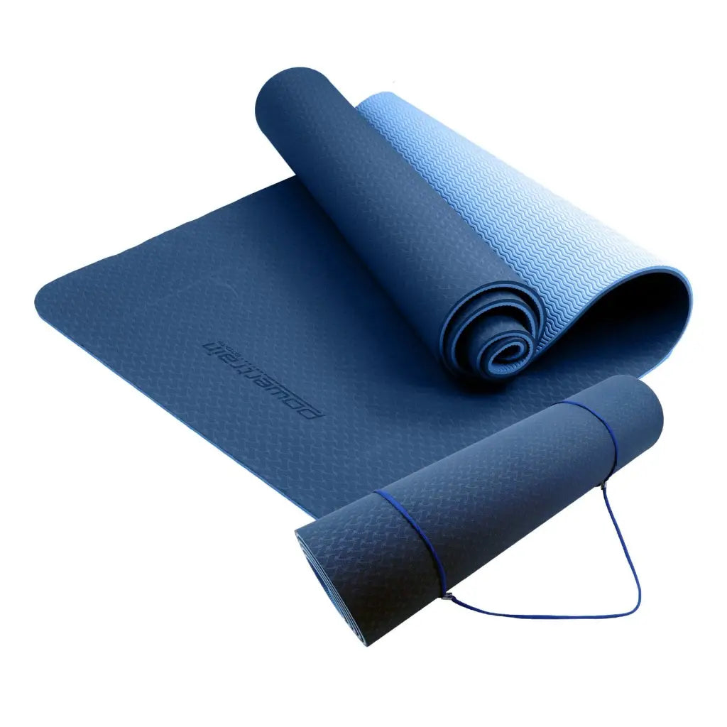 Powertrain Eco-friendly Non Slip 8mm Yoga Mat - Dark Blue