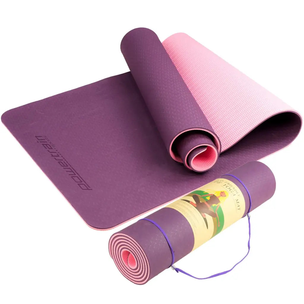 Powertrain Eco-friendly Non Slip 8mm Yoga Mat - Dark Purple