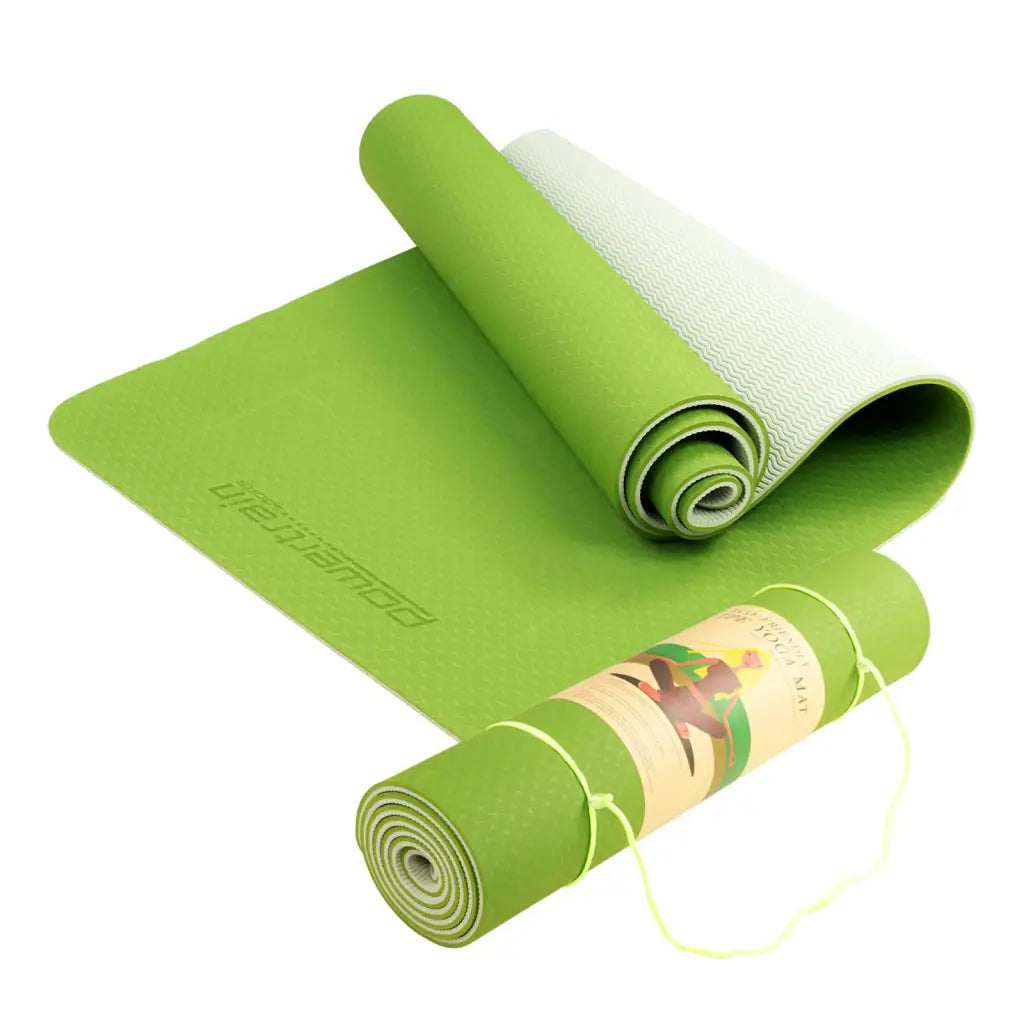 Powertrain Eco-friendly Non Slip 8mm Yoga Mat - Lime Green