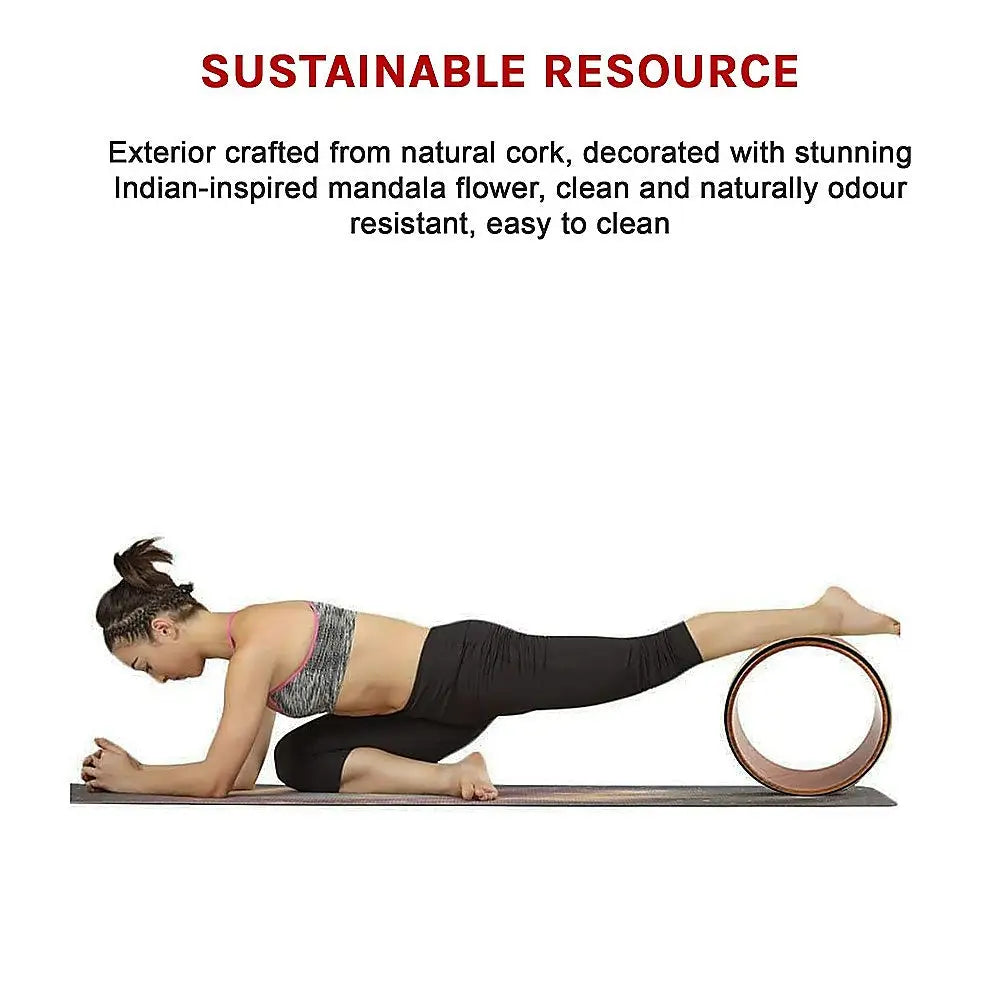 Yoga Pilates Wheel Cork Circle Back Stretch Roller