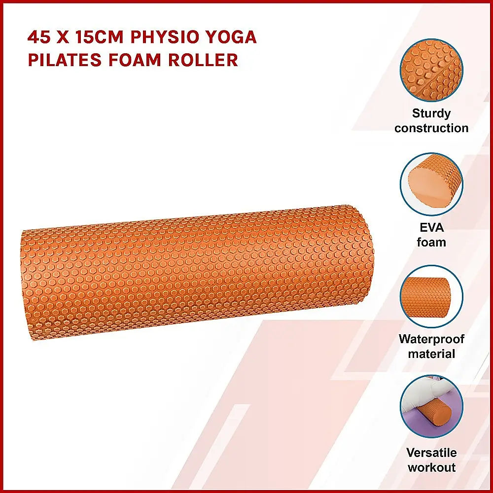 45 x 15cm Physio Yoga Pilates Foam Roller