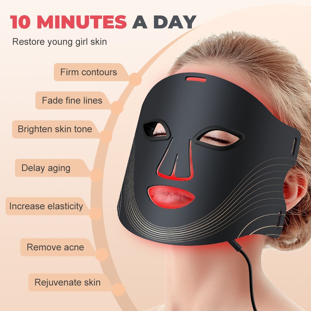 Infrared Facial Mask LED Light Therapy Mask Skincare Device Collagen Boosting