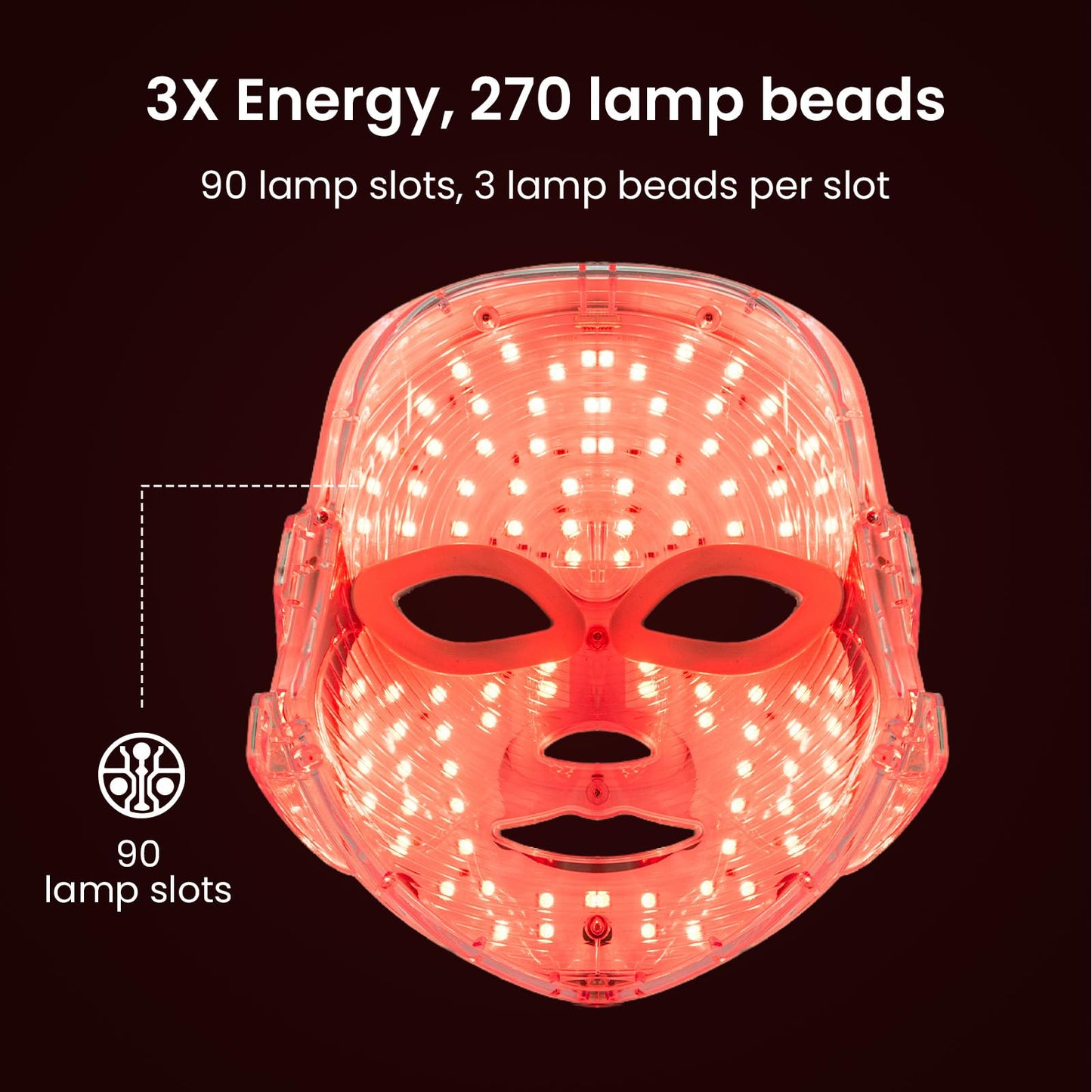 7-Color Facial Light Mask for Home Skincare – Rechargeable LED Beauty Device with 270 LEDs, One-Touch Control & Auto-Timer (Black with Gold Trim)   | Other Colors Available in Store
