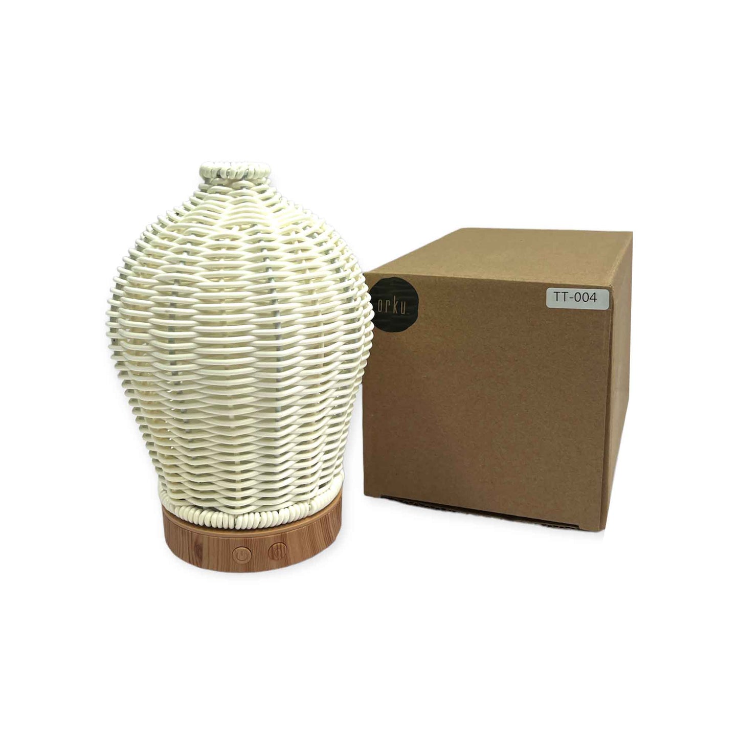 Essential Oil Aroma Diffuser and Remote - 100ml Rattan White Mist Humidifier