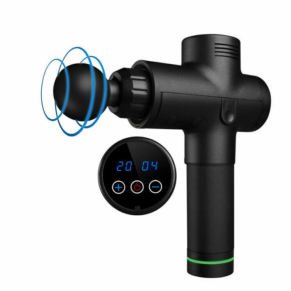 POWERFUL 6 Heads LCD Massage Gun - Carbon fibre