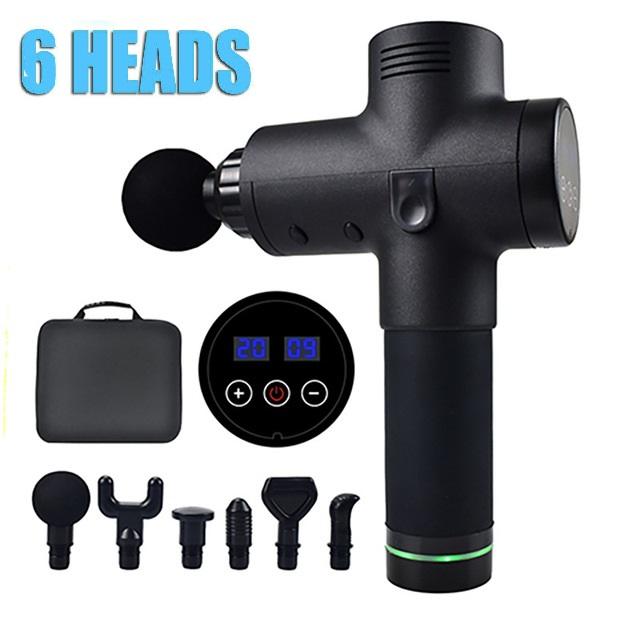 POWERFUL 6 Heads LCD Massage Gun - Carbon fibre
