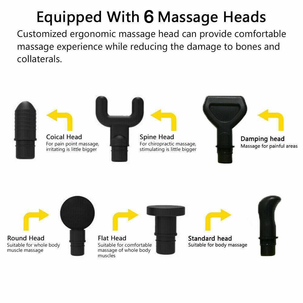 POWERFUL 6 Heads LCD Massage Gun - Carbon fibre