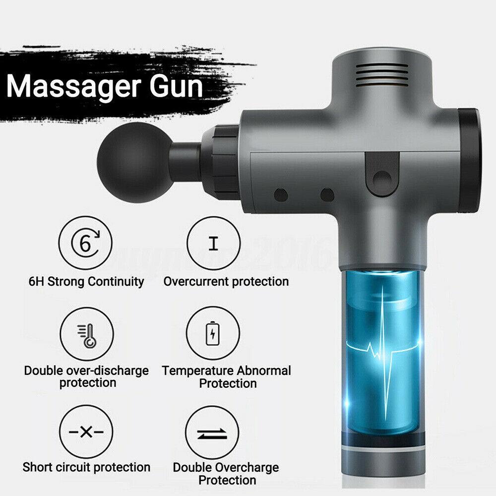 POWERFUL 6 Heads LCD Massage Gun - Carbon fibre