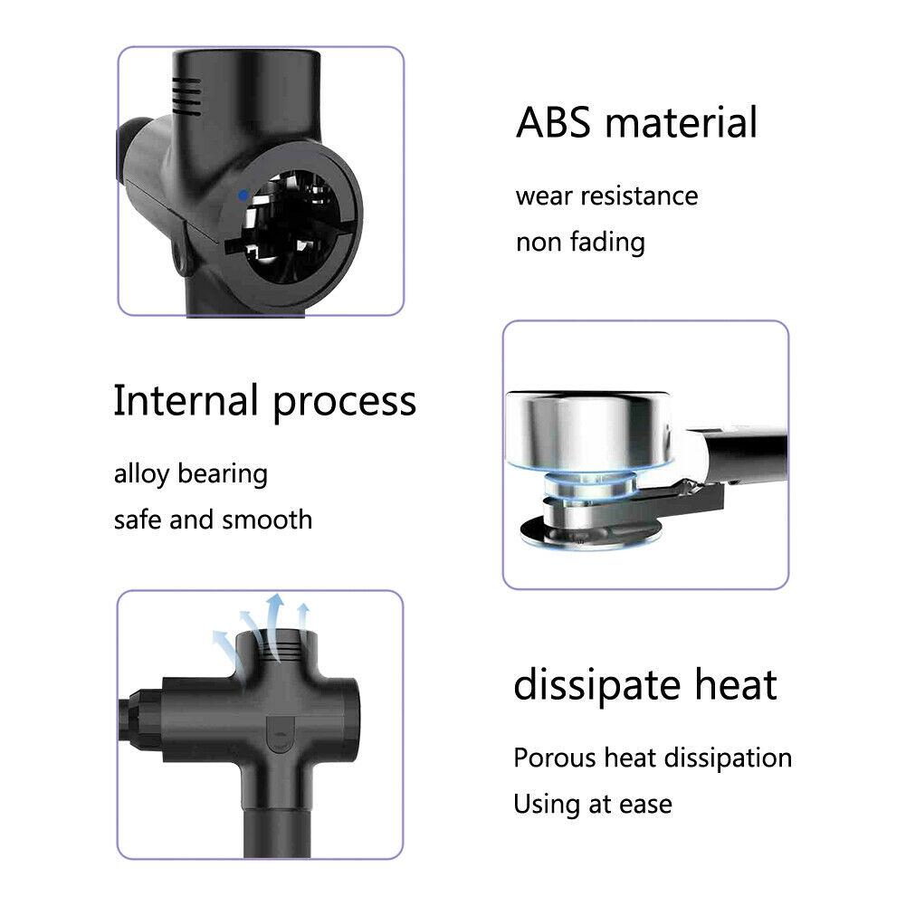 POWERFUL 6 Heads LCD Massage Gun - Carbon fibre