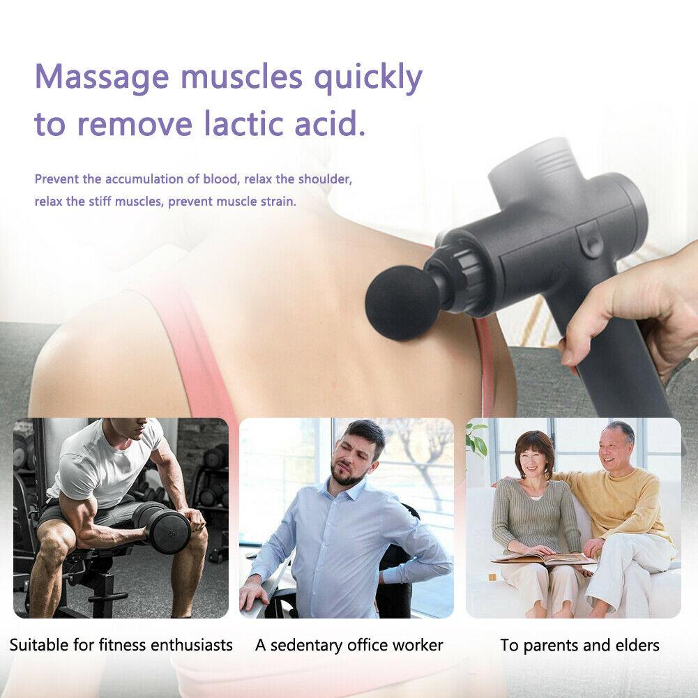 POWERFUL 6 Heads LCD Massage Gun - Carbon fibre
