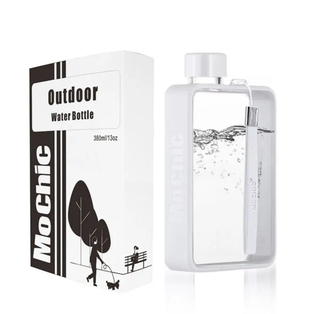 A5 Flat Water Bottle for Warm Drink - White