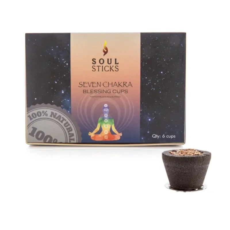 6 Chakra Incense Cups  with Metal Holder.