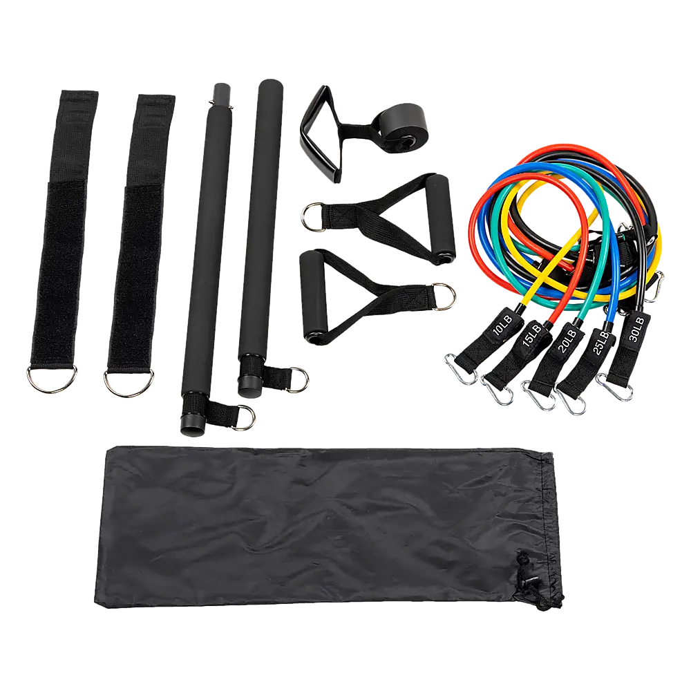 Exercise Pilates Bar Kit Resistance Bands Yoga Fitness