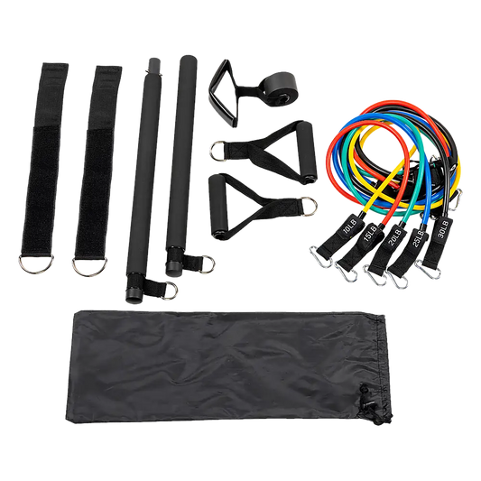 Exercise Pilates Bar Kit Resistance Bands Yoga Fitness