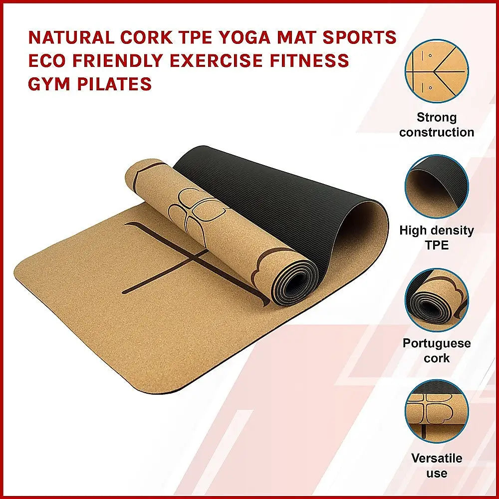 Natural Cork TPE Yoga Mat Eco Friendly