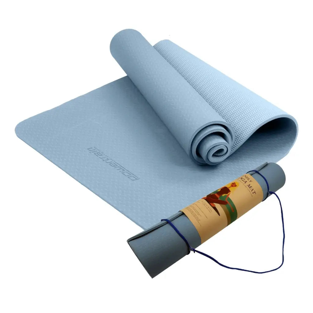 Powertrain Eco-friendly Non Slip 6mm Yoga Mat - Sky Blue