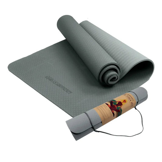 Powertrain Eco-friendly Non Slip 6mm Yoga Mat - Slate Grey