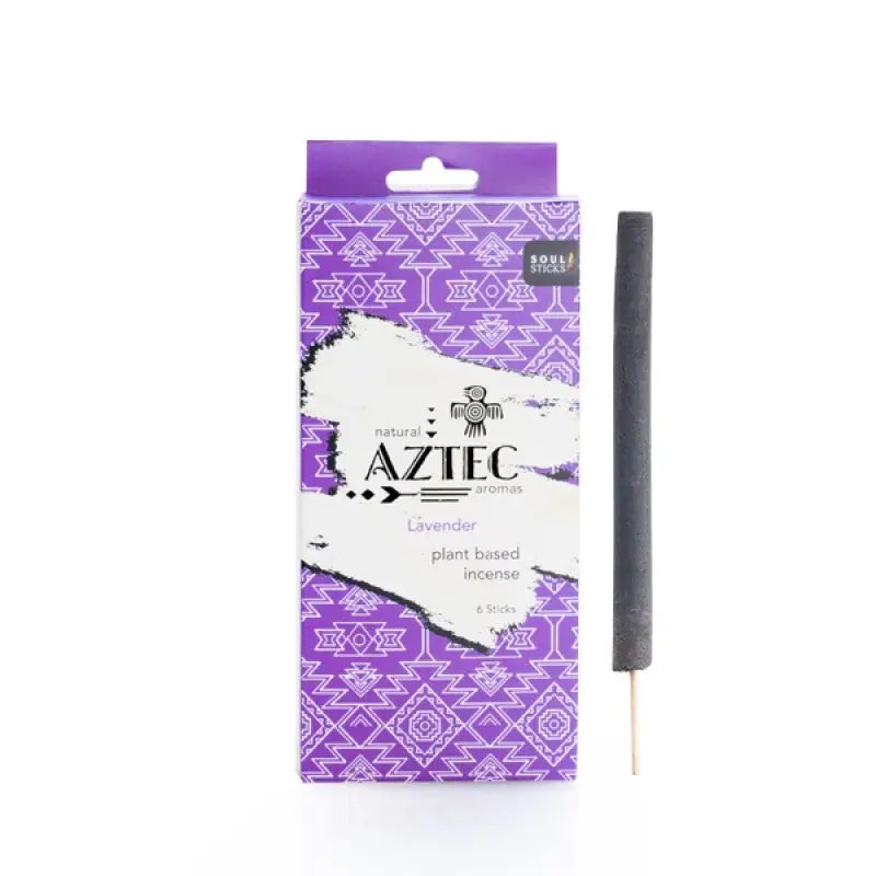 Soul Sticks Lavender Aztec Scented 6 Incense Sticks in Purple Box.