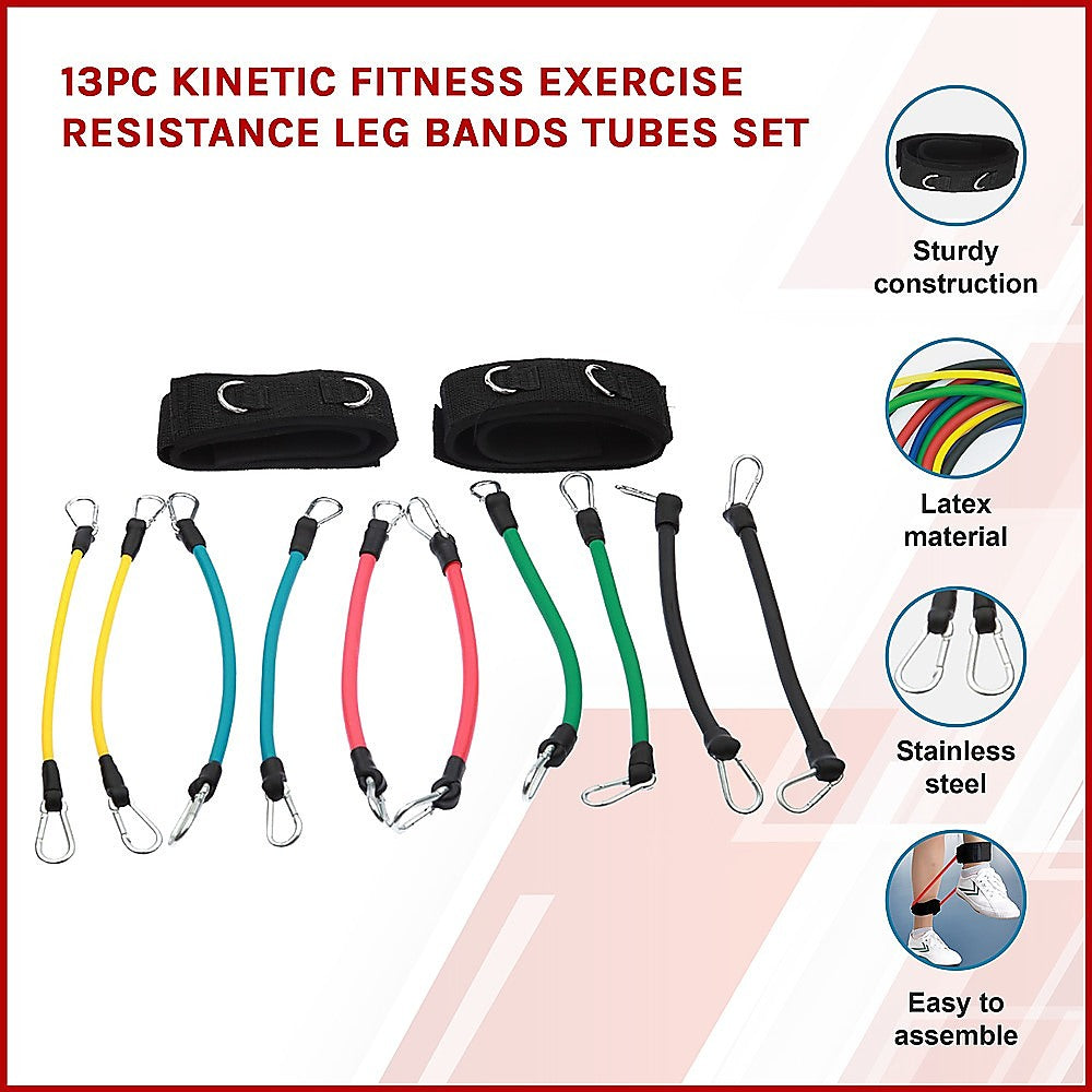 13pc Kinetic Fitness Resistance Leg Bands Set