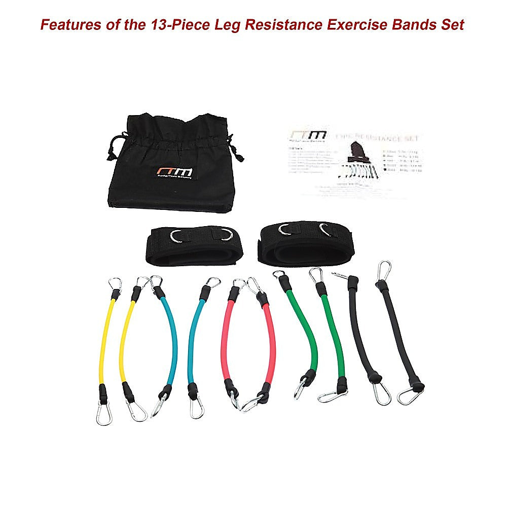 13pc Kinetic Fitness Resistance Leg Bands Set