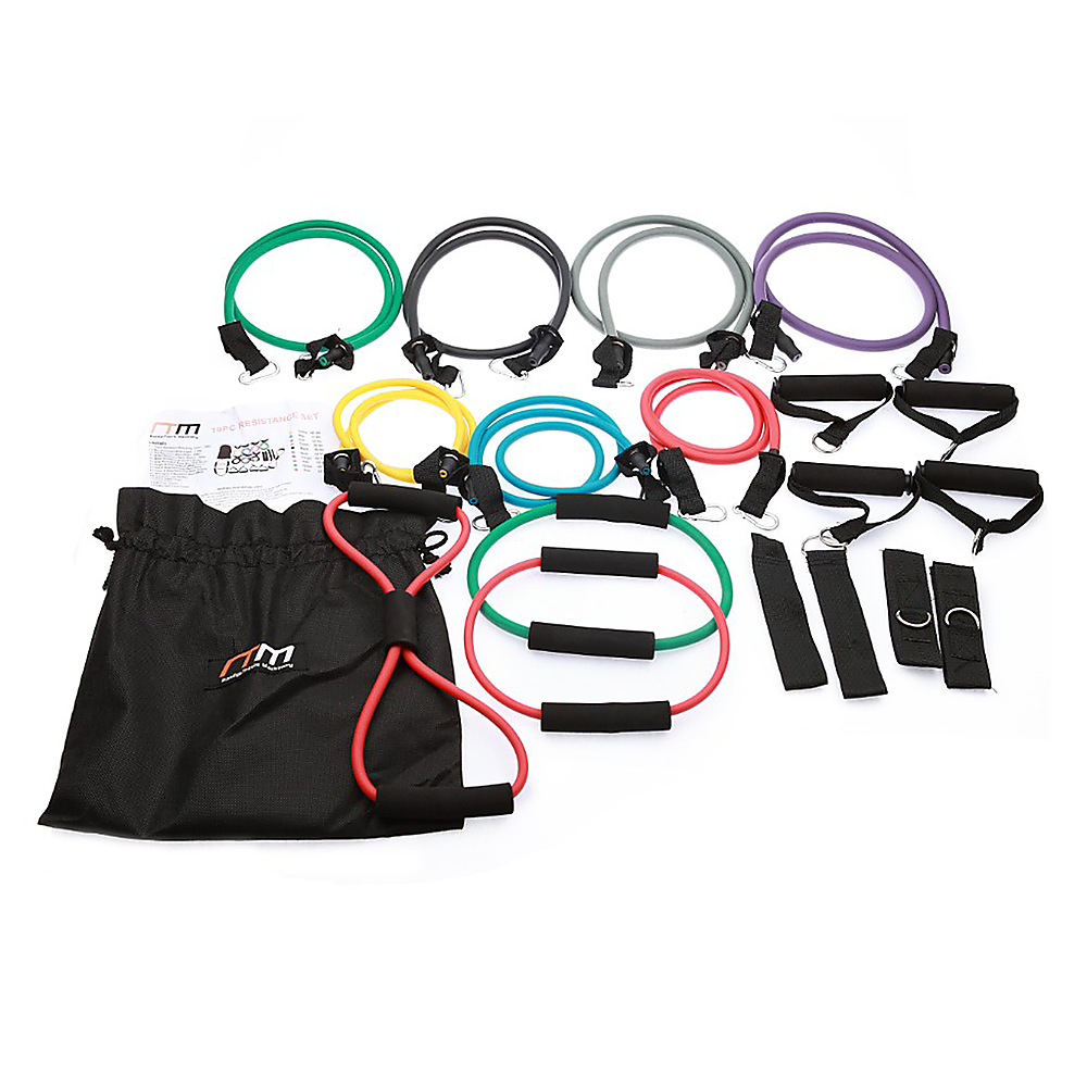 19pc Resistance Exercise Bands Set